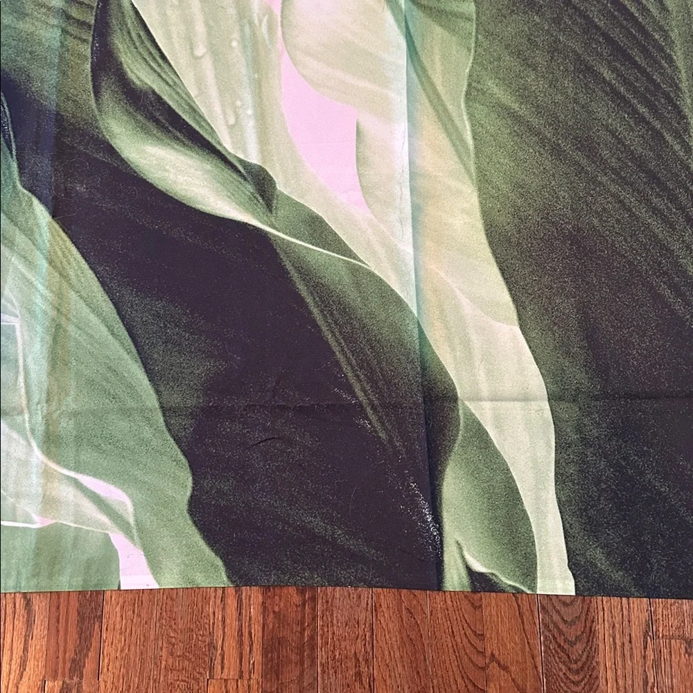 Green Leaf Print Shower Curtain